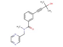 3-(3-hydroxy-3-methylbut-1-yn-1-yl)-N-methyl-N-(pyrazin-2-ylmethyl)benzamide