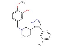 2-methoxy-5-({3-[4-(3-methylphenyl)-1H-pyrazol-5-yl]-1-piperidinyl}methyl)phenol