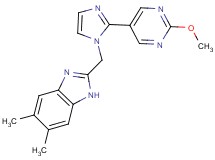 2-{[2-(2-methoxypyrimidin-5-yl)-1H-imidazol-1-yl]methyl}-5,6-dimethyl-1H-benzimidazole