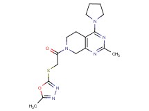 2-methyl-7-{[(5-methyl-1,3,4-oxadiazol-2-yl)thio]acetyl}-4-pyrrolidin-1-yl-5,6,7,8-tetrahydropyrido[3,4-d]pyrimidine