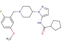 N-{1-[1-(2-fluoro-5-methoxybenzyl)-4-piperidinyl]-1H-pyrazol-5-yl}cyclopentanecarboxamide