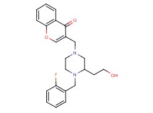 3-{[4-(2-fluorobenzyl)-3-(2-hydroxyethyl)-1-piperazinyl]methyl}-4H-chromen-4-one