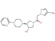 (3S*,4S*)-1-[(4-methyl-1H-pyrazol-1-yl)acetyl]-4-[4-(2-pyridinyl)-1-piperazinyl]-3-pyrrolidinol
