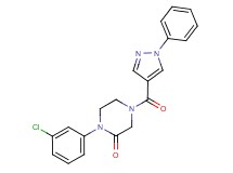 1-(3-chlorophenyl)-4-[(1-phenyl-1H-pyrazol-4-yl)carbonyl]-2-piperazinone