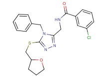 N-({4-benzyl-5-[(tetrahydro-2-furanylmethyl)thio]-4H-1,2,4-triazol-3-yl}methyl)-3-chlorobenzamide