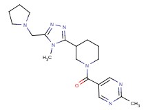 2-methyl-5-({3-[4-methyl-5-(pyrrolidin-1-ylmethyl)-4H-1,2,4-triazol-3-yl]piperidin-1-yl}carbonyl)pyrimidine
