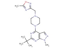 6-tert-butyl-1-methyl-4-{4-[(5-methyl-1,2,4-oxadiazol-3-yl)methyl]-1-piperazinyl}-1H-pyrazolo[3,4-d]pyrimidine