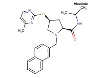 (4S)-N-isopropyl-4-[(4-methyl-2-pyrimidinyl)thio]-1-(2-naphthylmethyl)-L-prolinamide