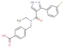 4-[(ethyl{[3-(3-fluorophenyl)-1H-pyrazol-4-yl]carbonyl}amino)methyl]benzoic acid
