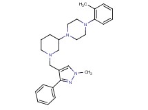 1-(2-methylphenyl)-4-{1-[(1-methyl-3-phenyl-1H-pyrazol-4-yl)methyl]-3-piperidinyl}piperazine