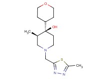 (3R*,4R*)-3-methyl-1-[(5-methyl-1,3,4-thiadiazol-2-yl)methyl]-4-(tetrahydro-2H-pyran-4-yl)-4-piperidinol