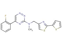 5-(2-fluorophenyl)-N-methyl-N-{[2-(2-thienyl)-1,3-thiazol-4-yl]methyl}-1,2,4-triazin-3-amine