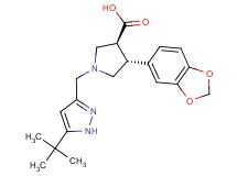 (3S*,4R*)-4-(1,3-benzodioxol-5-yl)-1-[(5-tert-butyl-1H-pyrazol-3-yl)methyl]pyrrolidine-3-carboxylic acid