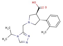 (3S*,4R*)-1-[(4-isopropyl-4H-1,2,4-triazol-3-yl)methyl]-4-(2-methylphenyl)pyrrolidine-3-carboxylic acid