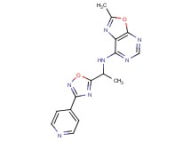 2-methyl-N-[1-(3-pyridin-4-yl-1,2,4-oxadiazol-5-yl)ethyl][1,3]oxazolo[5,4-d]pyrimidin-7-amine