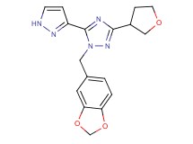 1-(1,3-benzodioxol-5-ylmethyl)-5-(1H-pyrazol-3-yl)-3-(tetrahydrofuran-3-yl)-1H-1,2,4-triazole