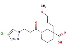 1-[3-(4-chloro-1H-pyrazol-1-yl)propanoyl]-3-(3-methoxypropyl)-3-piperidinecarboxylic acid