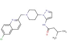 N-(1-{1-[(6-chloro-2-quinolinyl)methyl]-4-piperidinyl}-1H-pyrazol-5-yl)-3-methylbutanamide