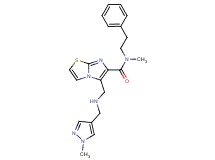 N-methyl-5-({[(1-methyl-1H-pyrazol-4-yl)methyl]amino}methyl)-N-(2-phenylethyl)imidazo[2,1-b][1,3]thiazole-6-carboxamide