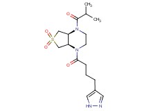 (4aR*,7aS*)-1-isobutyryl-4-[4-(1H-pyrazol-4-yl)butanoyl]octahydrothieno[3,4-b]pyrazine 6,6-dioxide