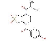 4-{[(4aS*,7aR*)-4-isobutyryl-6,6-dioxidohexahydrothieno[3,4-b]pyrazin-1(2H)-yl]carbonyl}phenol