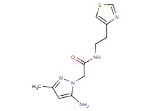 2-(5-amino-3-methyl-1H-pyrazol-1-yl)-N-[2-(1,3-thiazol-4-yl)ethyl]acetamide