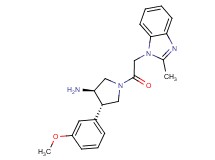 (3R*,4S*)-4-(3-methoxyphenyl)-1-[(2-methyl-1H-benzimidazol-1-yl)acetyl]pyrrolidin-3-amine