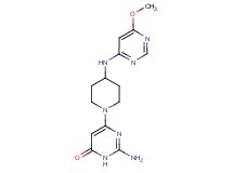 2-amino-6-{4-[(6-methoxypyrimidin-4-yl)amino]piperidin-1-yl}pyrimidin-4(3H)-one