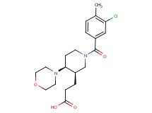 3-[(3R*,4S*)-1-(3-chloro-4-methylbenzoyl)-4-morpholin-4-ylpiperidin-3-yl]propanoic acid