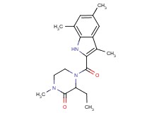 3-ethyl-1-methyl-4-[(3,5,7-trimethyl-1H-indol-2-yl)carbonyl]-2-piperazinone