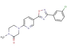 4-{5-[3-(3-chlorophenyl)-1,2,4-oxadiazol-5-yl]-2-pyridinyl}-1-methyl-2-piperazinone