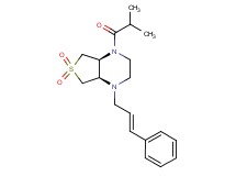 (4aR*,7aS*)-1-isobutyryl-4-[(2E)-3-phenyl-2-propen-1-yl]octahydrothieno[3,4-b]pyrazine 6,6-dioxide