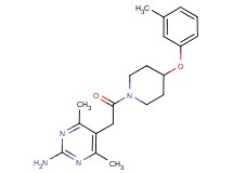 4,6-dimethyl-5-{2-[4-(3-methylphenoxy)-1-piperidinyl]-2-oxoethyl}-2-pyrimidinamine