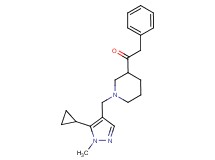 1-{1-[(5-cyclopropyl-1-methyl-1H-pyrazol-4-yl)methyl]-3-piperidinyl}-2-phenylethanone