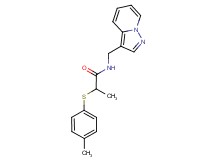 2-[(4-methylphenyl)thio]-N-(pyrazolo[1,5-a]pyridin-3-ylmethyl)propanamide