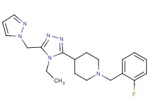 4-[4-ethyl-5-(1H-pyrazol-1-ylmethyl)-4H-1,2,4-triazol-3-yl]-1-(2-fluorobenzyl)piperidine
