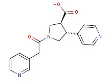 (3S*,4R*)-4-pyridin-4-yl-1-(pyridin-3-ylacetyl)pyrrolidine-3-carboxylic acid