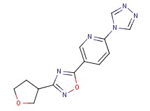 5-[3-(tetrahydrofuran-3-yl)-1,2,4-oxadiazol-5-yl]-2-(4H-1,2,4-triazol-4-yl)pyridine