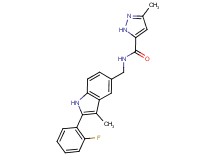 N-{[2-(2-fluorophenyl)-3-methyl-1H-indol-5-yl]methyl}-3-methyl-1H-pyrazole-5-carboxamide