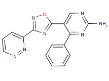 4-phenyl-5-[3-(3-pyridazinyl)-1,2,4-oxadiazol-5-yl]-2-pyrimidinamine