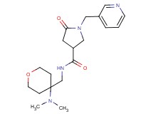 N-{[4-(dimethylamino)tetrahydro-2H-pyran-4-yl]methyl}-5-oxo-1-(3-pyridinylmethyl)-3-pyrrolidinecarboxamide