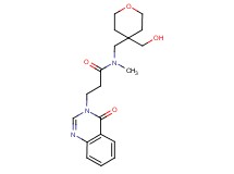 N-{[4-(hydroxymethyl)tetrahydro-2H-pyran-4-yl]methyl}-N-methyl-3-(4-oxo-3(4H)-quinazolinyl)propanamide