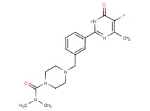 4-[3-(5-fluoro-4-methyl-6-oxo-1,6-dihydropyrimidin-2-yl)benzyl]-N,N-dimethylpiperazine-1-carboxamide