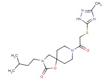 3-(3-methylbutyl)-8-{[(3-methyl-1H-1,2,4-triazol-5-yl)thio]acetyl}-1-oxa-3,8-diazaspiro[4.5]decan-2-one