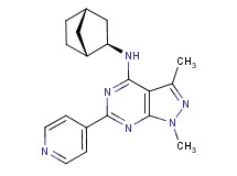 N-[(1R*,2R*,4S*)-bicyclo[2.2.1]hept-2-yl]-1,3-dimethyl-6-(4-pyridinyl)-1H-pyrazolo[3,4-d]pyrimidin-4-amine