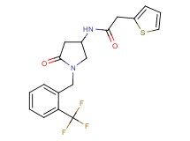 N-{5-oxo-1-[2-(trifluoromethyl)benzyl]-3-pyrrolidinyl}-2-(2-thienyl)acetamide