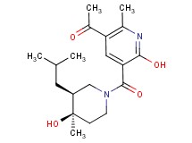 1-(6-hydroxy-5-{[rel-(3S,4R)-4-hydroxy-3-isobutyl-4-methyl-1-piperidinyl]carbonyl}-2-methyl-3-pyridinyl)ethanone