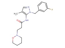 N-[1-(3-fluorobenzyl)-4-methyl-1H-pyrazol-5-yl]-3-(1,2-oxazinan-2-yl)propanamide