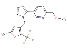 2-(methoxymethyl)-5-(1-{[5-methyl-2-(trifluoromethyl)-3-furyl]methyl}-1H-imidazol-2-yl)pyrimidine