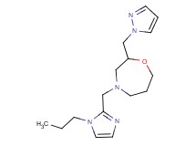 4-[(1-propyl-1H-imidazol-2-yl)methyl]-2-(1H-pyrazol-1-ylmethyl)-1,4-oxazepane